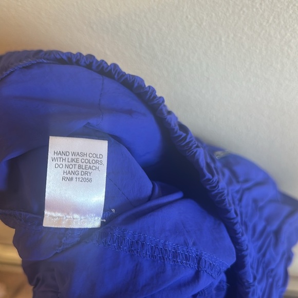 Zenana Windbreaker Smocked Pant Size XL Blue High Waist Pull On Front Pockets - Picture 10 of 13